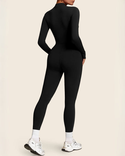 Fleece-Lined Zip-Up Jumpsuit