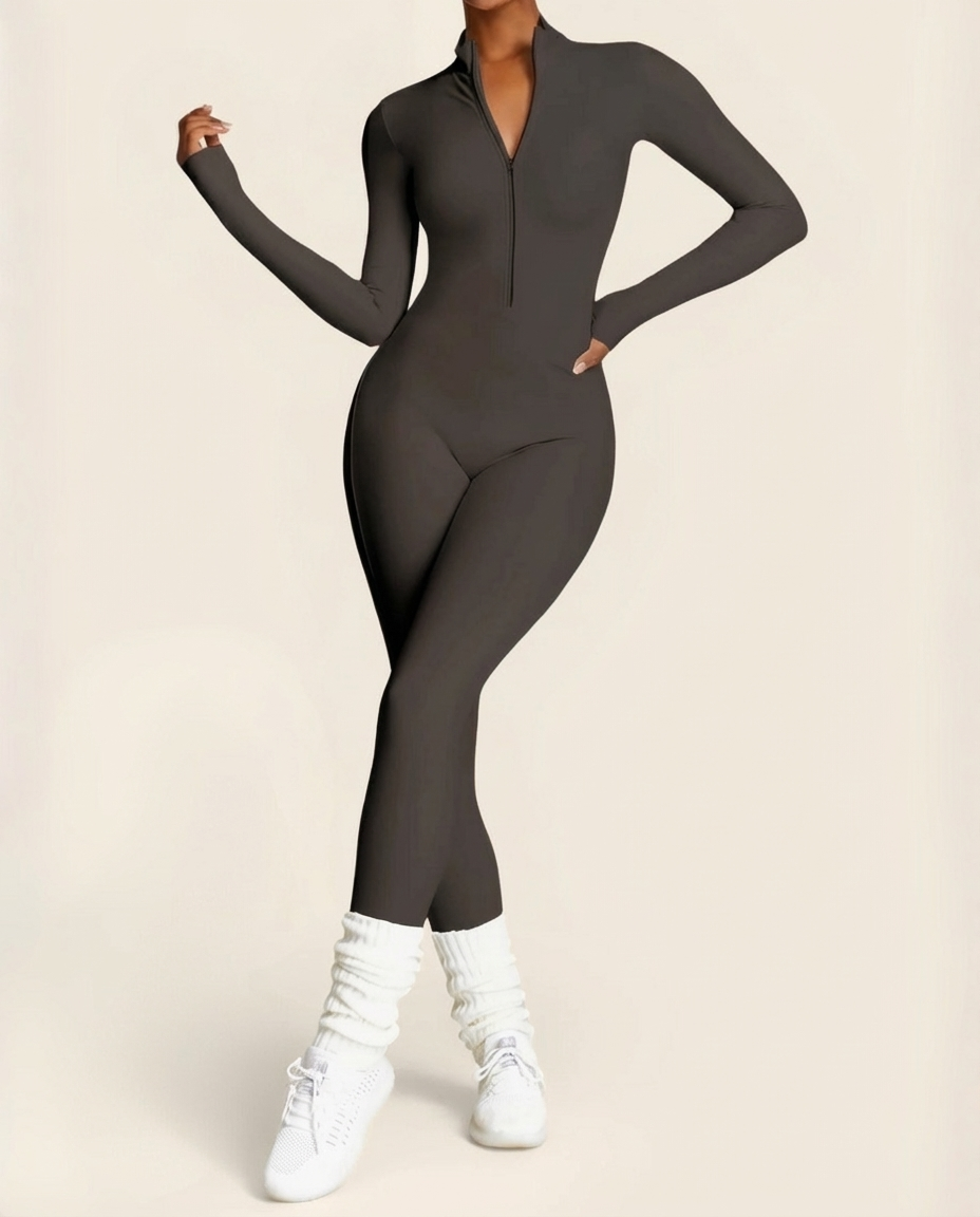 Fleece-Lined Zip-Up Jumpsuit